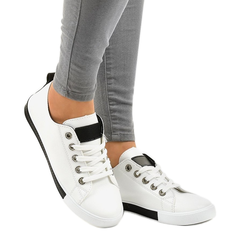 Tênis clássico branco 1016 preto 2