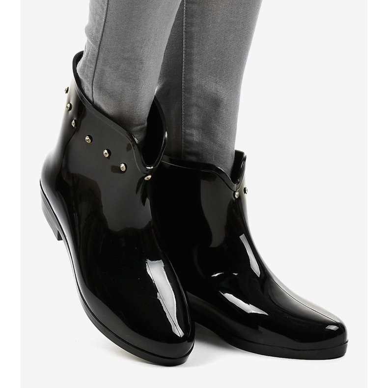 Galochas pretas curtas com zircônia cúbica SD97E-1 preto 2