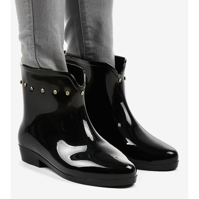 Galochas pretas curtas com zircônia cúbica SD97E-1 preto 1