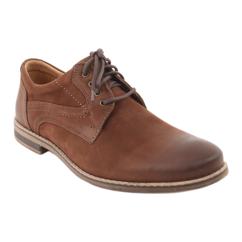 Sapatos masculinos decotados Riko 831 marrom 1