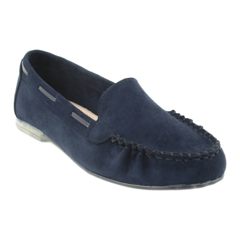 Mocassins femininos de camurça Sergio Leone 722 azul marinho 1