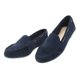 Mocassins femininos de camurça Sergio Leone 722 azul marinho 3