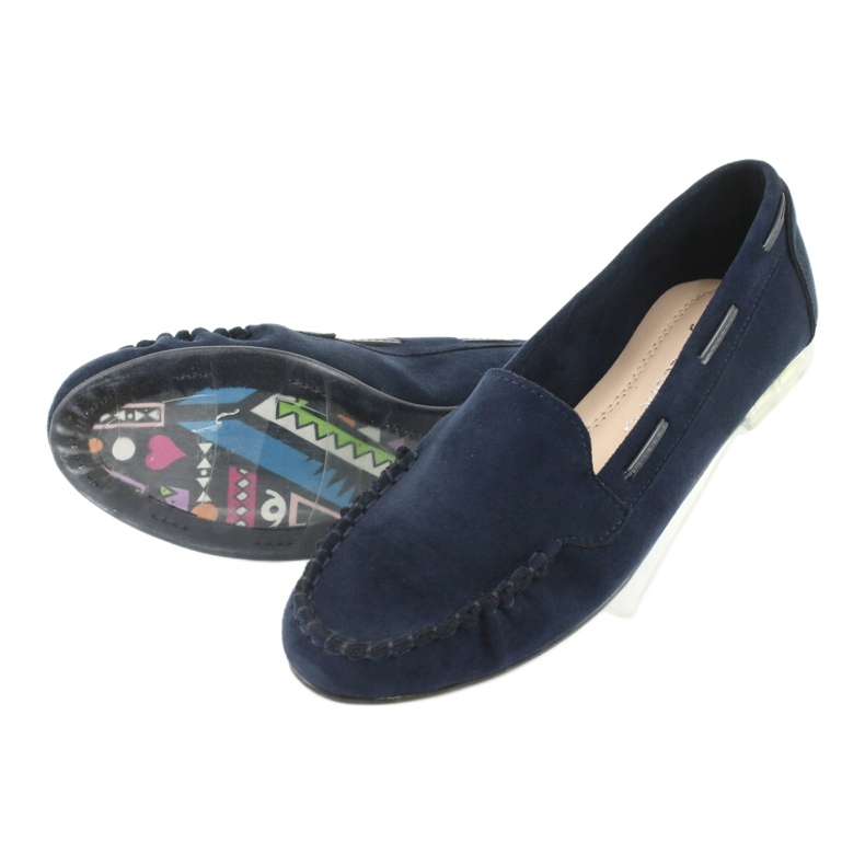 Mocassins femininos de camurça Sergio Leone 722 azul marinho 5