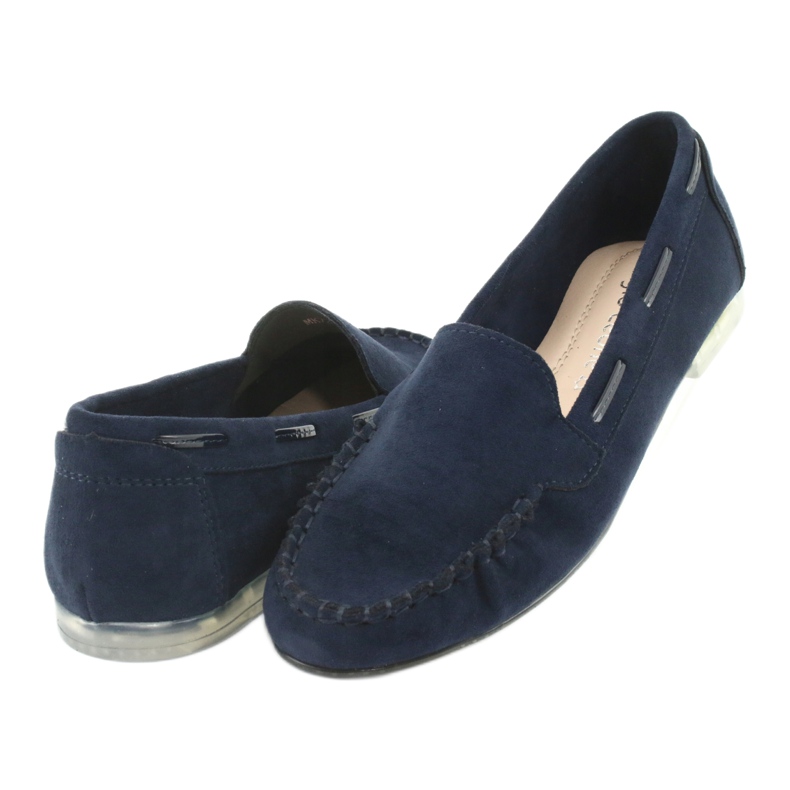 Mocassins femininos de camurça Sergio Leone 722 azul marinho 4