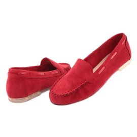 Mocassins femininos de camurça Sergio Leone 722 vermelho 5