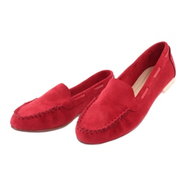 Mocassins femininos de camurça Sergio Leone 722 vermelho 4
