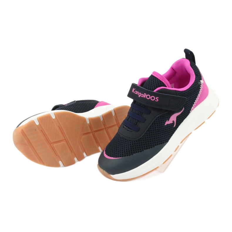 Kangaroos18507 Sapatos infantis da Marinha/Pink Sports azul 5