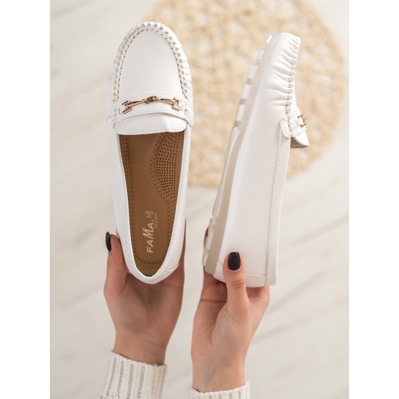 Fama Mocassins elegantes branco 1