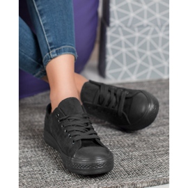 SHELOVET Tênis camurça preto 1