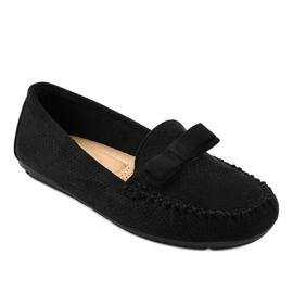 Mocassins pretos com laço 9F150 1