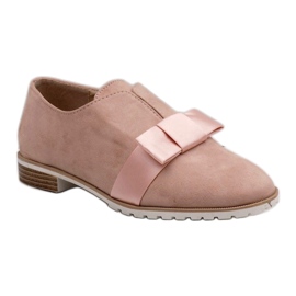 Sapatos deslizantes rosa com um laço 1284-20 1 Sapatos deslizantes rosa com um laço 1284-20 1