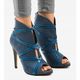 Salto alto camurça azul SY-20 1