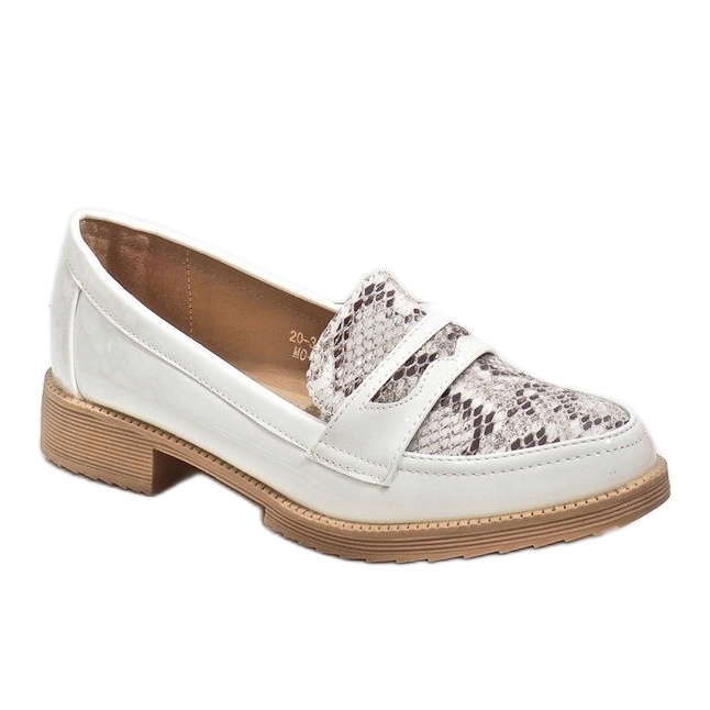 Mocassins de bailarinas de animais brancos 20-339MO 1