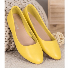 SHELOVET Bailarina Clássica Eco Couro amarelo 2