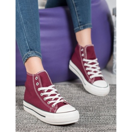 SHELOVET Tênis Alto Têxtil vermelho 1