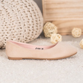 SHELOVET Bailarinas confortáveis marrom 2