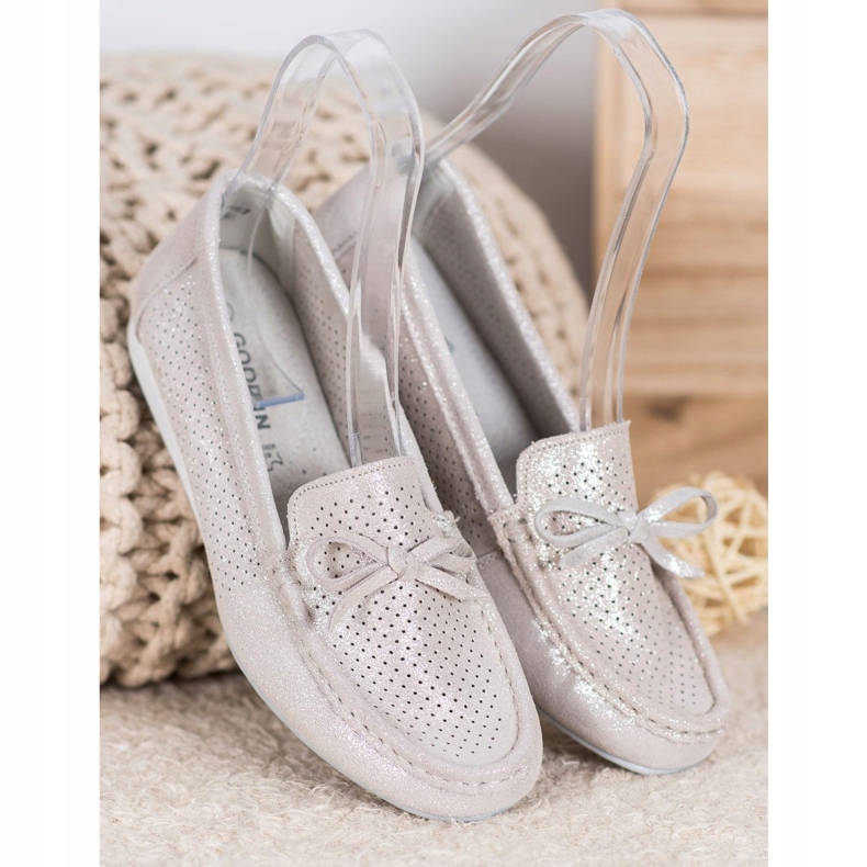 Goodin Sapatos de couro com arco marrom 1