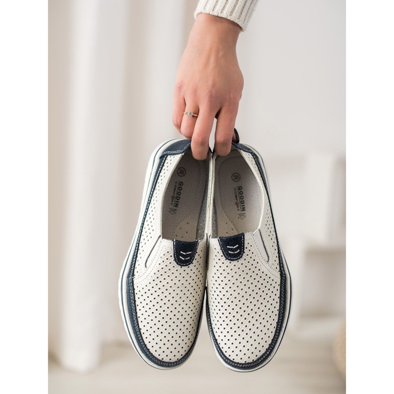 Goodin Sapatos de couro leves branco 1