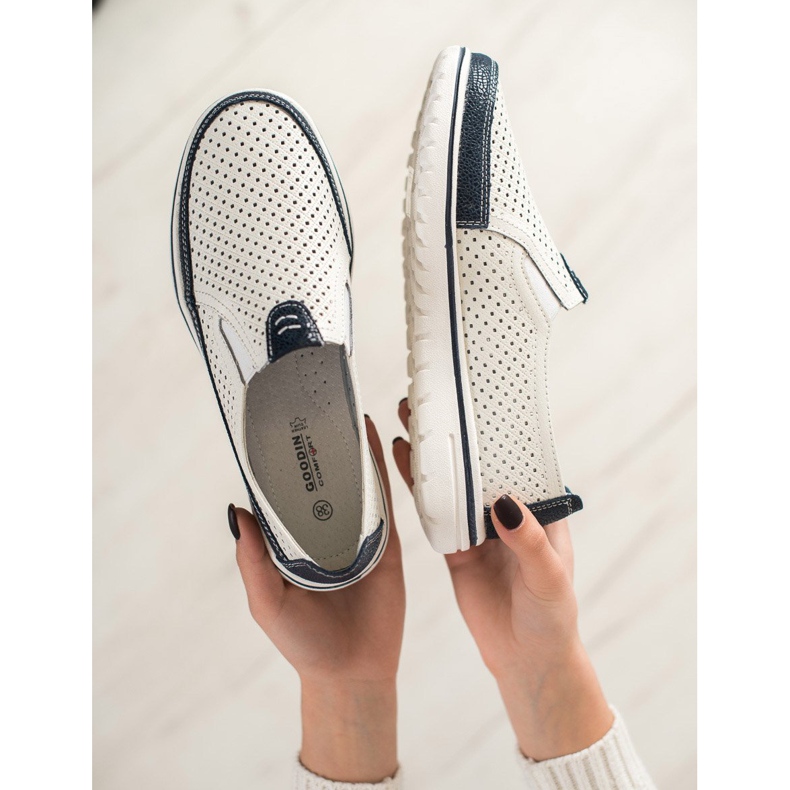 Goodin Sapatos de couro leves branco 2