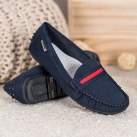 Goodin Mocassins de camurça com cinto azul 1