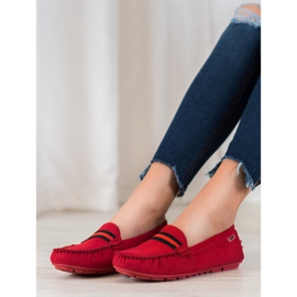 Goodin Mocassins de camurça com cinto vermelho 2 Goodin Mocassins de camurça com cinto vermelho 2