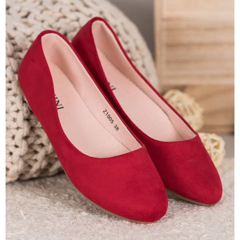 SHELOVET Bailarinas confortáveis vermelho 1