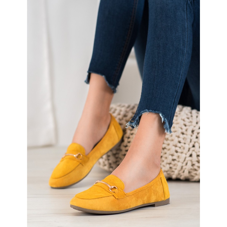 Bestelle Mocassins elegantes com ornamentos amarelo 2