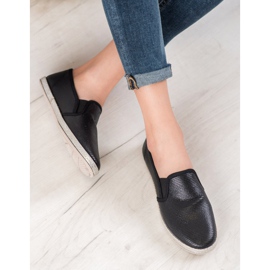 SHELOVET Sapatos Deslizantes Brilhantes preto 1