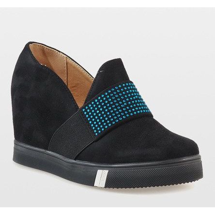 Bombas pretas na cunha T1715-1 preto 1