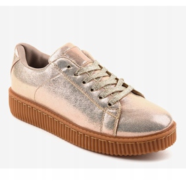 Tênis feminino Golden Creepers TL-66 dourado 1