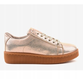 Tênis feminino Golden Creepers TL-66 dourado 2