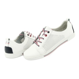 Sapatilhas de couro FILIPPO DP008 branco azul marinho 4