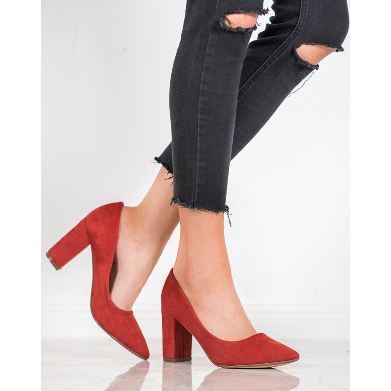 Ideal Shoes Sapatos de salto alto salmão multicolorido laranja 1