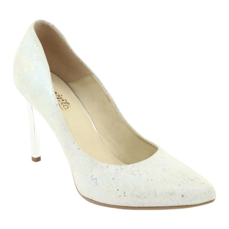 Sapato feminino espinto 456/96 branco multicolorido 1