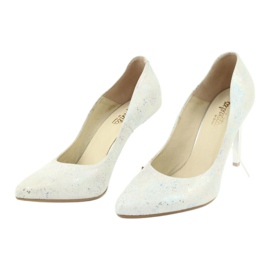 Sapato feminino espinto 456/96 branco multicolorido 3 Sapato feminino espinto 456/96 branco multicolorido 3