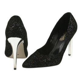 Bombas de couro em Szpilka 497 Black Espinto preto 4