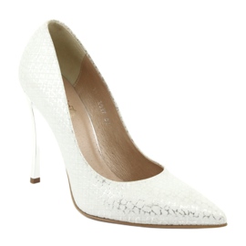 Bombas em um pino de prata Espinto 391/63 branco cinza 1