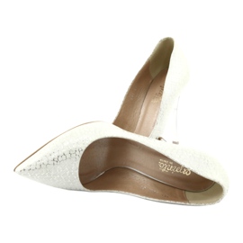 Bombas em um pino de prata Espinto 391/63 branco cinza 5