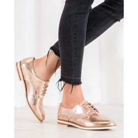 SHELOVET Sapatos Dourados Com Couro Ecológico 2