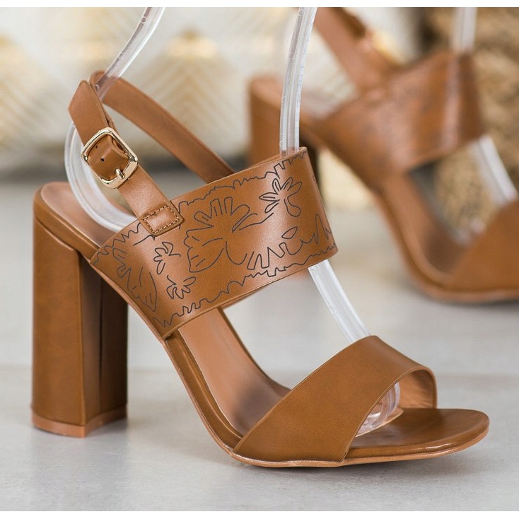 Small Swan Sandálias Com Estampa marrom 1