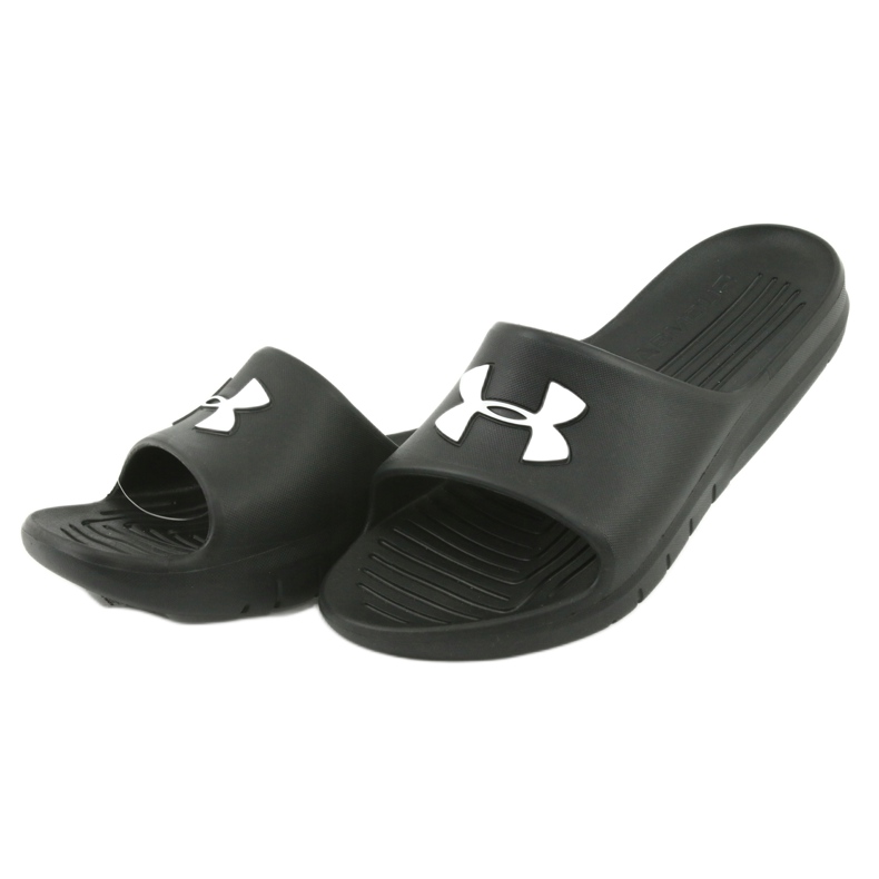 Slippers masculinos Under Armour Core PTH SL 3021286-001 para água preta de água preto 3