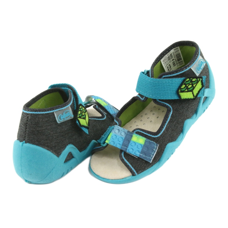 Sapatos infantis amarelo Befado 350P006 azul cinza verde 4