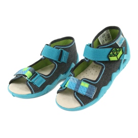 Sapatos infantis amarelo Befado 350P006 azul cinza verde 3