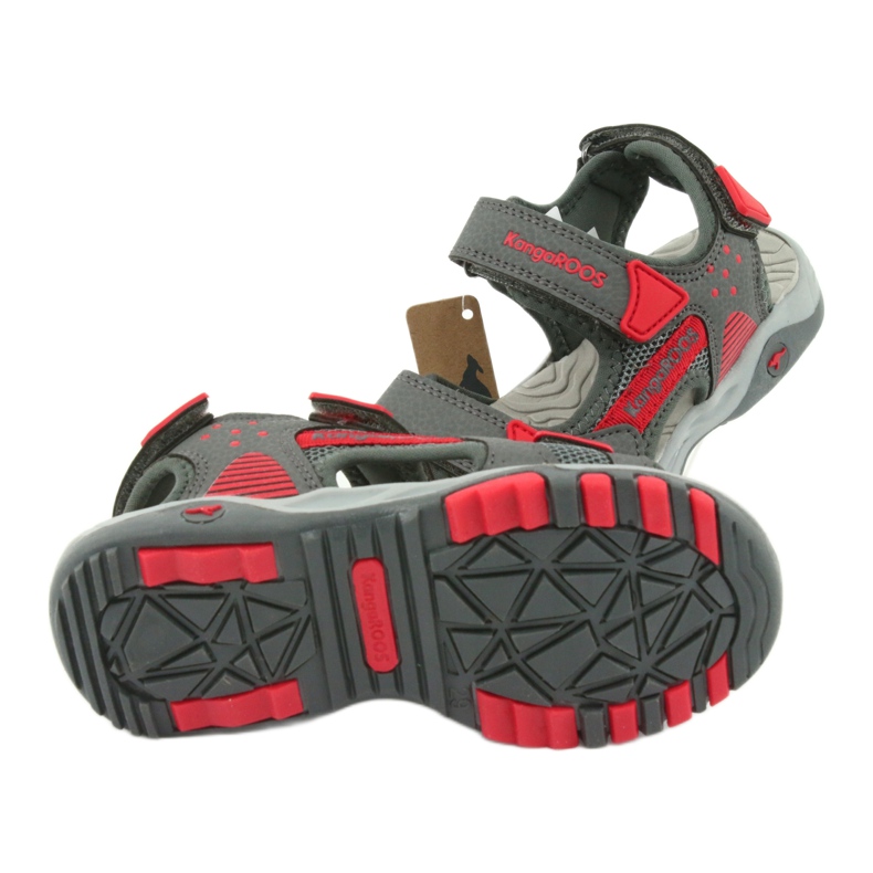 KangaRoos Sandals Boys's Grey-Red Insert 18337 cinza 5