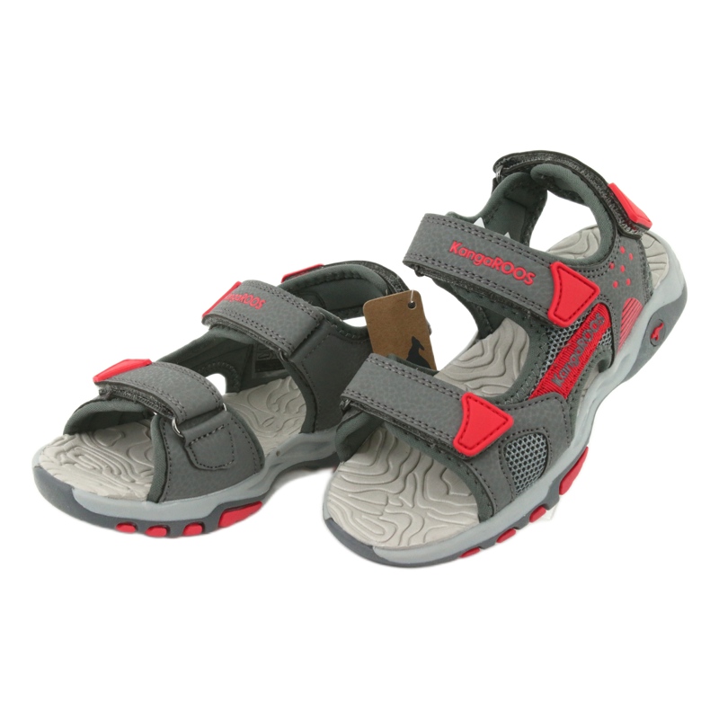 KangaRoos Sandals Boys's Grey-Red Insert 18337 cinza 3