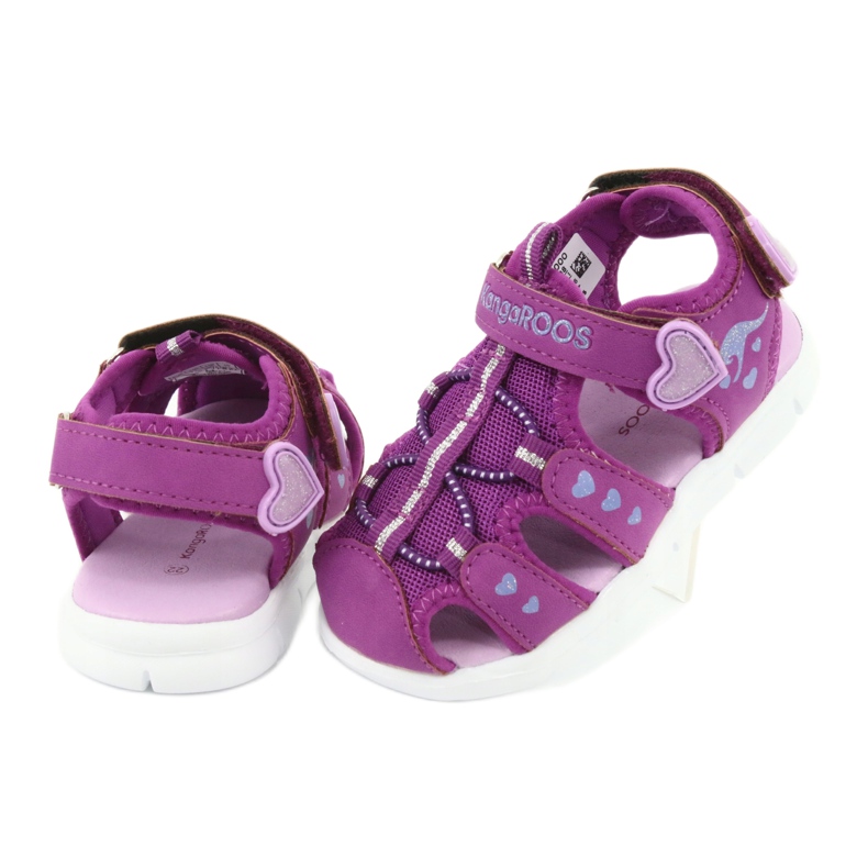 KangaRoos Sandálias para meninas com corações Cangurus 02035 tolet rosa cinza 4