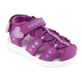 KangaRoos Sandálias para meninas com corações Cangurus 02035 tolet rosa cinza 1