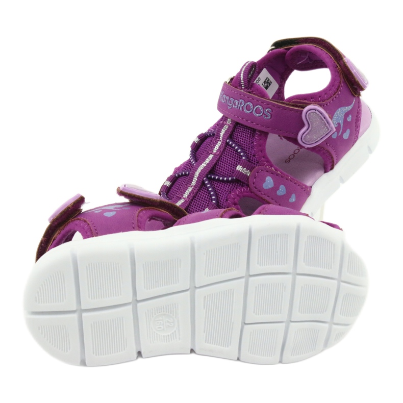 KangaRoos Sandálias para meninas com corações Cangurus 02035 roxo rosa cinza 5