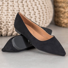 SHELOVET Suede Ballerina In Spitz preto 1