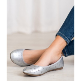 Fama Bailarinas com padrão Openwork cinza 2